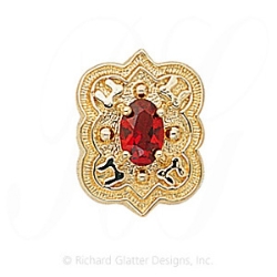 GS265 G - 14 Karat Gold Garnet Slide 
